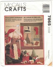 McCall's 7865 Santa's Workshop Wall Hanging  21" Santa Doll Christmas Pattern