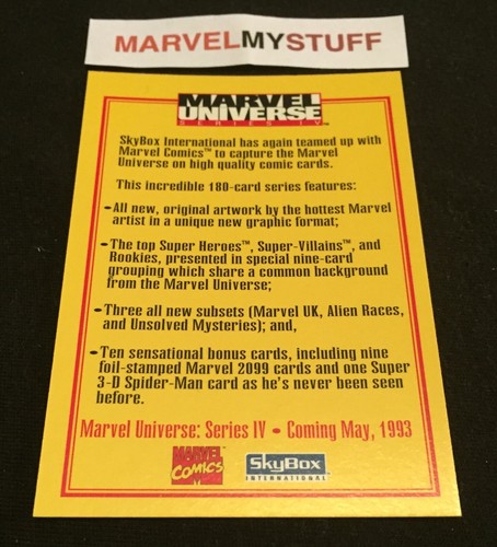 1993 MARVEL UNIVERSE SERIES 4 BASE / RED INSERT / PROMOS SINGLES SETS YOU CHOOSE - Picture 24 of 24