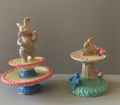 COTTONTAIL LANE BUNNY FOUNTAIN & BLUEBIRD SUNDIAL EASTER COLLECTIBLE MIDWEST NEW