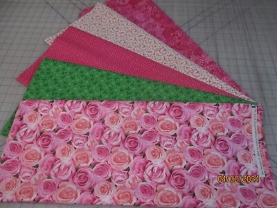 Awesome Garden Party Roses 5 Yard Quilt Kit Fabric & Patt