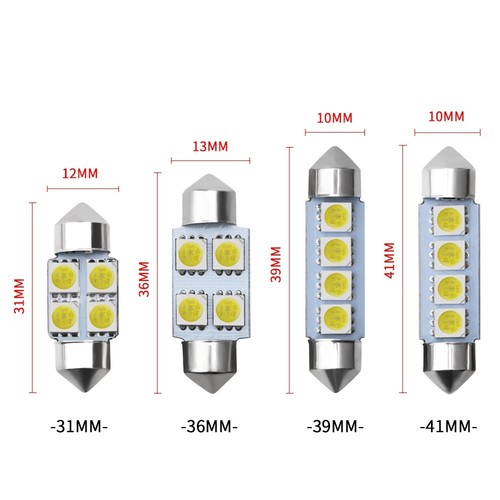 10pcs 41MM 5050 LED Warm White Festoon Dome Sun Visor Mirror Light Bulb Lamp 12V - Picture 5 of 7
