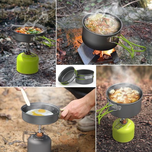 10Pcs Camping Cookware Kit for Outdoor Camping Backpacking Cooking Indoor G8H0 - Picture 7 of 9