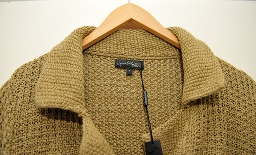 Favoloso cardigan in maglia kaki firmato NEXT. Nuovo. Taglia 12. Prezzo consigliato £60 - Foto 4 di 5