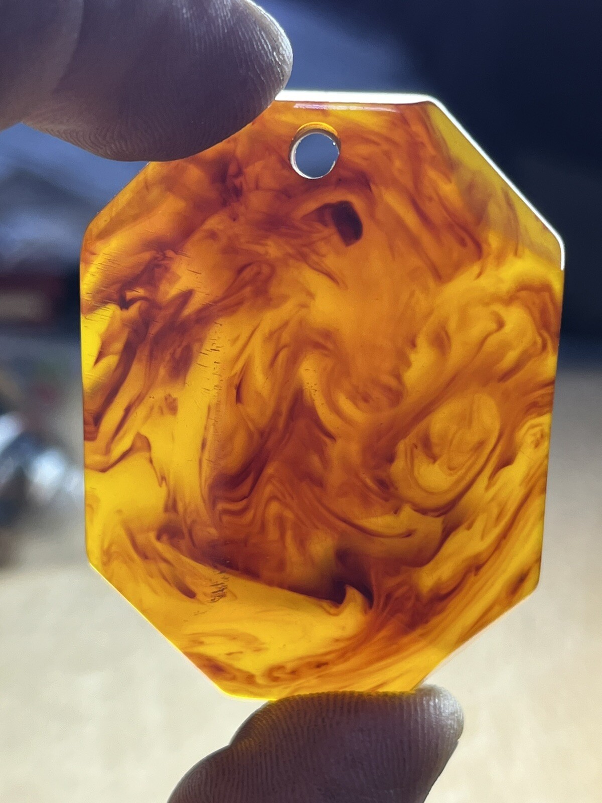 Bakelite Faceted Pendant Necklace Vintage - image 2