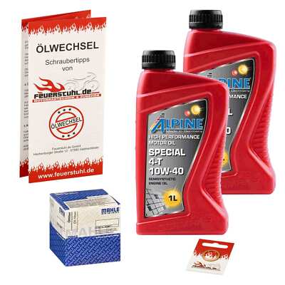 Honda VT 250 F (MC20) 88-90 MAHLE Ölfilter + ALPINE Öl 10w40 Ölwechselset