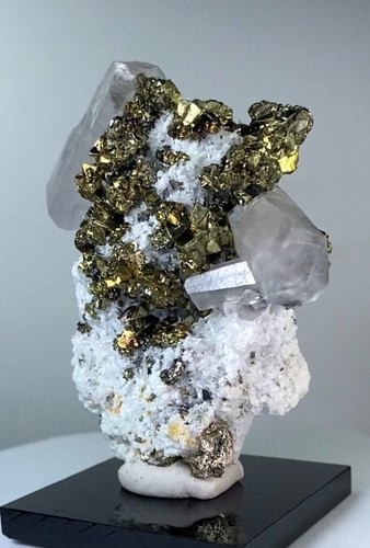 CALCITE CRISTALLI BIANCHI E CALCOPIRITE - PERÙ...CALCITE DIVENTA ROSA SOTTO LUCE UV - Foto 3 di 14