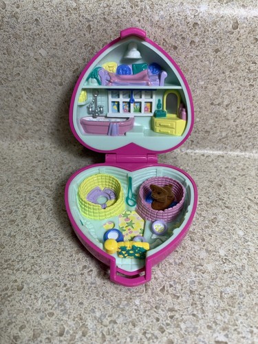 Vtg Polly Pocket Precious Puppies Compact w/ 1 Dog Pet Parade Collection