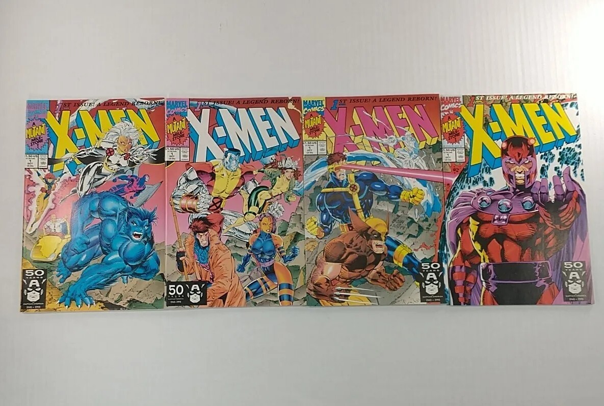 X-Men # 1 Marvel Comics October 1991 4 Connecting Cover Lot Great