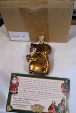 Vtg Merck family's Blown Glass Old World Christmas ornament Squirrel w/box OWC