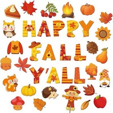 72 Pcs Happy Fall Bulletin Board Set Autumn Decoration Maple Leaves