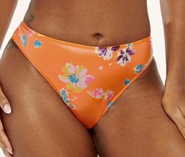 Braguita de bikini SAVAGE X FENTY Night Blooms naranja estampado floral pierna alta para mujer M Foto 2 de 4
