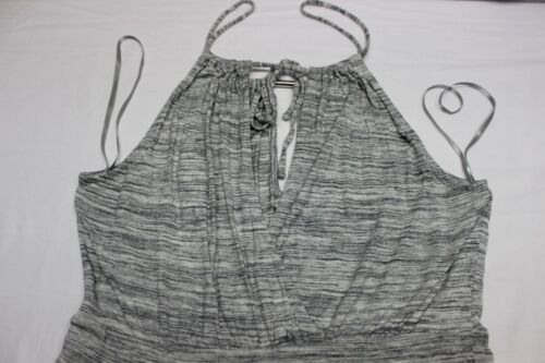 Banana Republic women's heather gray halter strap split hem maxi dress M - Picture 4 of 11