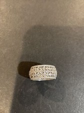 Sterling Silver White CZ EJI Signed Ring Size: 8