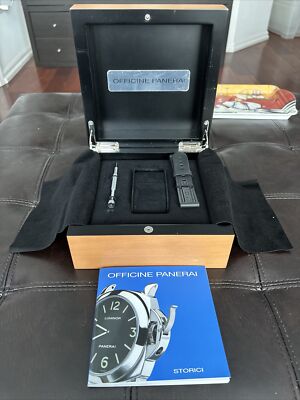 Panerai OEM Watch Box + Rare Booklet + NEW Screwdriver Tool + 24mm Rubber Strap