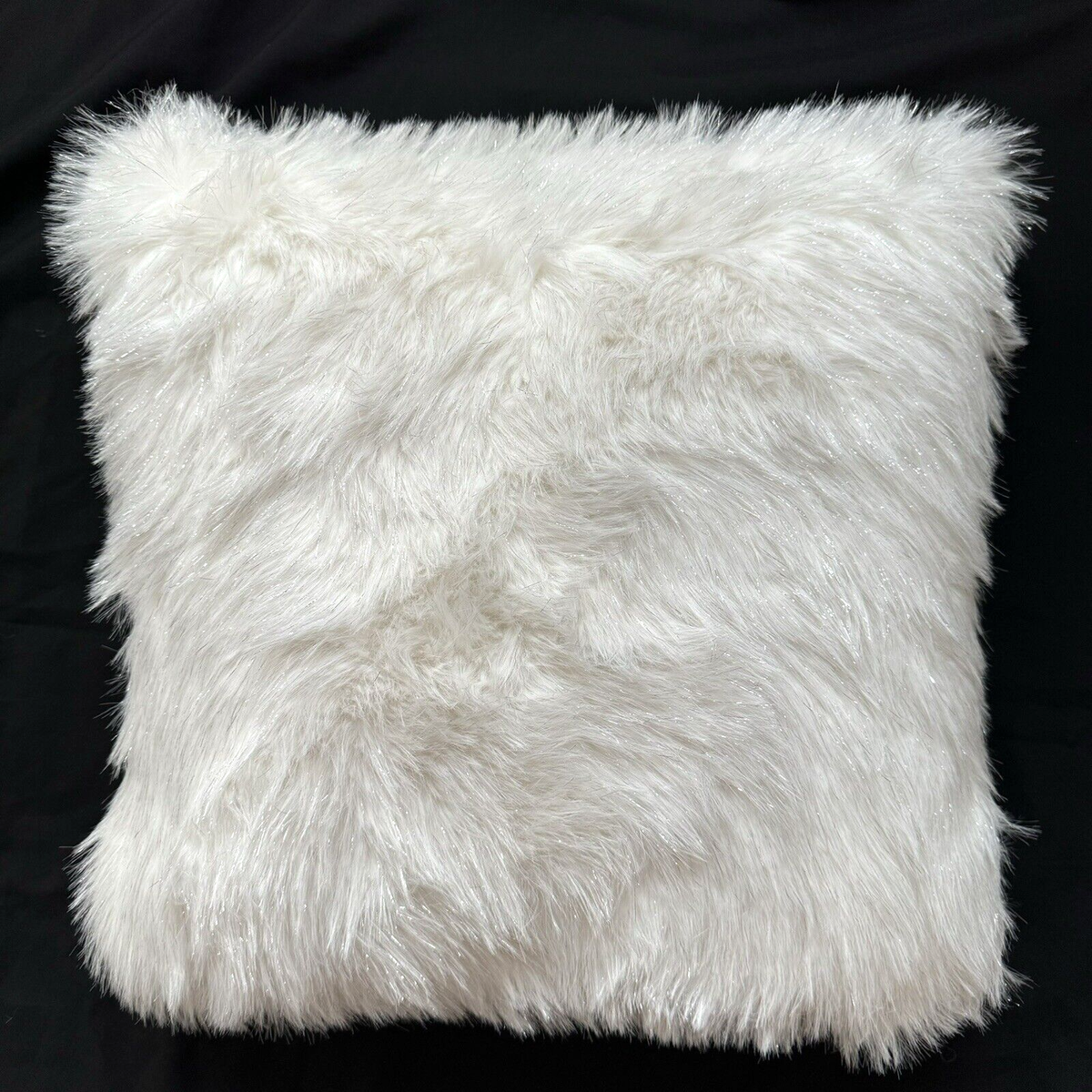 Faux Fur Silver Fur Pillow Tahari White Silver Tinsel Faux Fur Throw Pillow  Luxury Holiday
