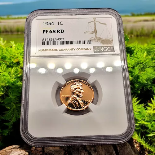 1954 Proof Lincoln Wheat Cent 1c | NGC PF 68 RD | Red Flashy Surfaces!