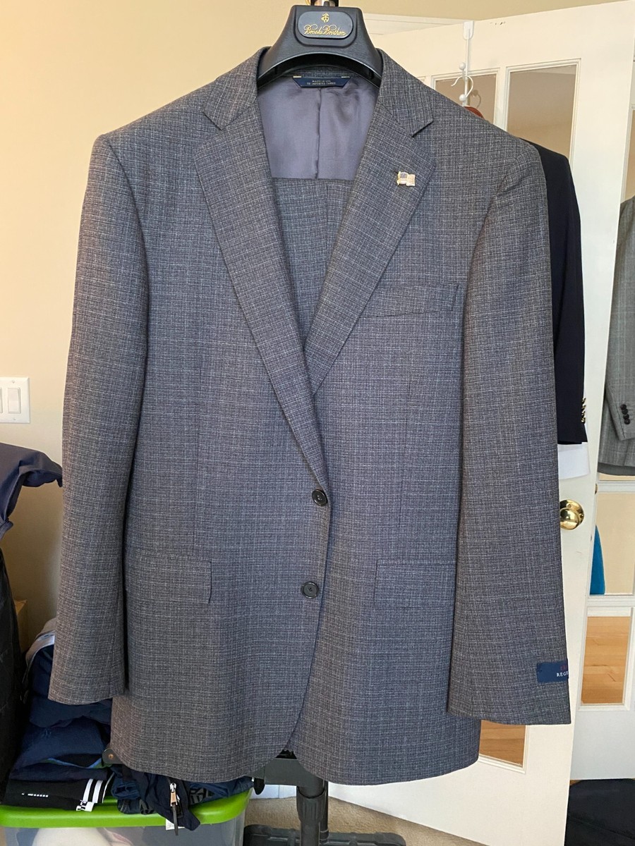 Brooks Brothers 1818 Regent Suit Grey Microcheck 38S NWT | eBay