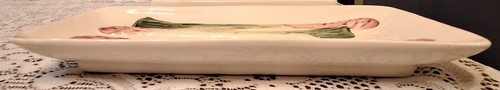 Piatto da portata rettangolare vintage in ceramica oleaire asparagi #7351 - Foto 3 di 7