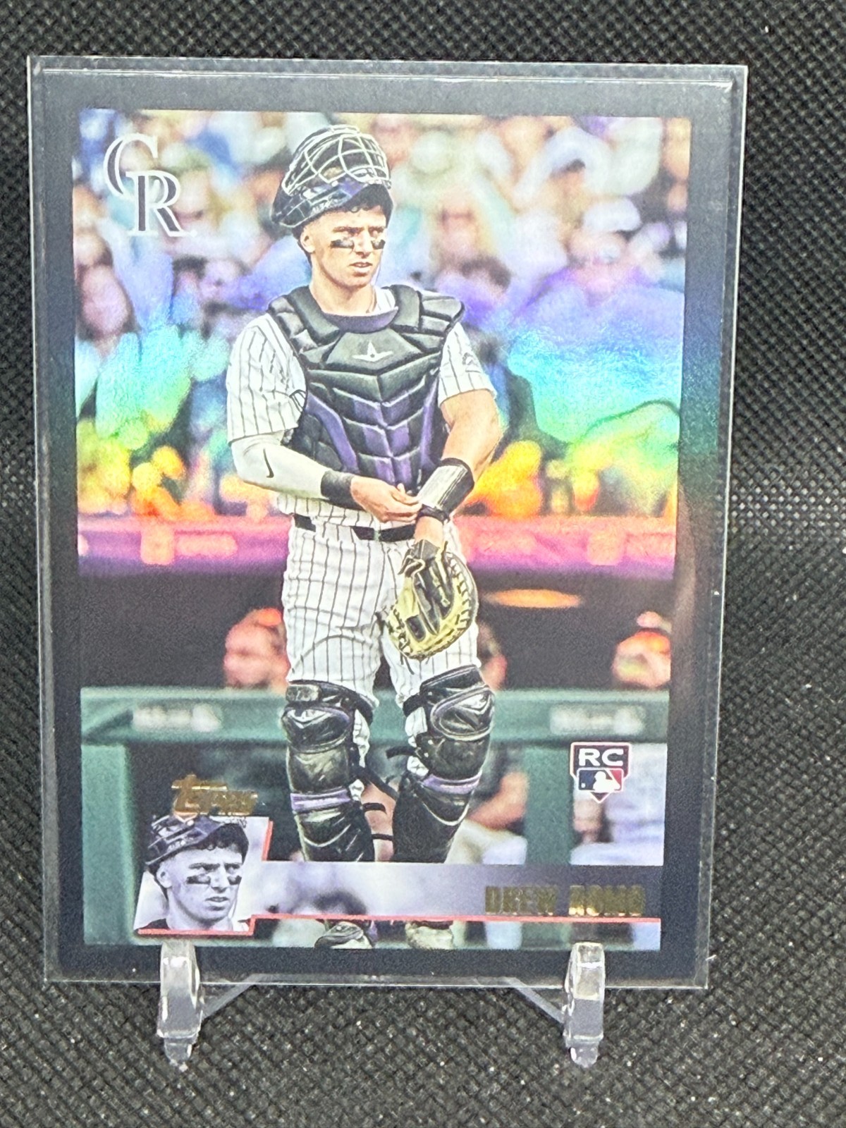 2025 Topps Archives BLACK FOIL Drew Romo ROOKIE #182 - Colorado Rockies