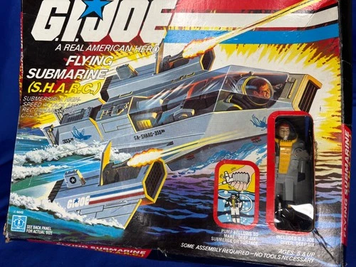 1984 G.I. Joe Flying Submarine S.H.A.R.C. Original Box, Complete