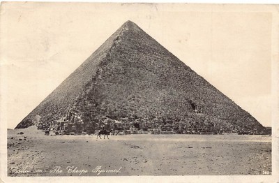 B287 Egypt Cairo The Cheops Pyramid RPPC vintage postcard