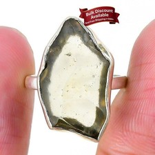 Libyan Glass Stone 925 Silver Birthday Cluster Valentines Ring Jewelry Size 7