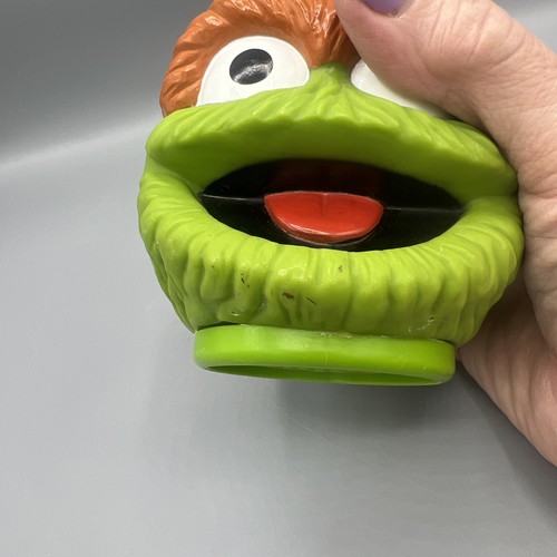 1994 Applause Sesame Street Green Oscar the Grouch Plastic Cup Mug Jim Henson - Picture 2 of 7