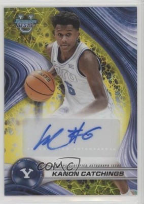 2024-25 Bowman U Best of Yellow Lazer Refractor /75 Kanon Catchings Auto 9cf