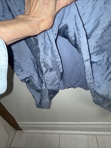 Camicetta poncho blu seta ricamata TEMPO PARIS taglia M/L nuova con etichetta - Foto 14 di 15