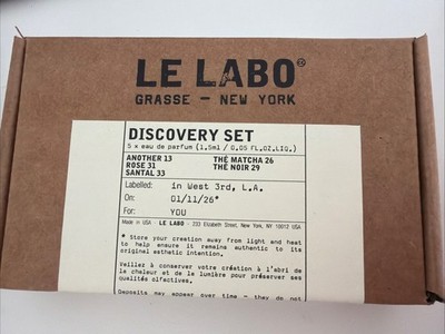 Le Labo Discovery Set(5 x1.5 ml),Santal 33/Another 13/Matcha 26/Noir 29/Rose 31