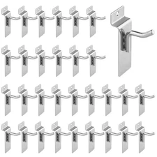 30 Pack 1 Slatwall Hooks, Slat Wall Accessories, Hanging Display, Sliver
