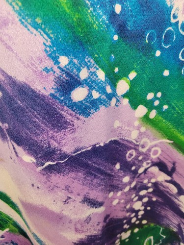 Tori Richards Honolulu Vintage Hawaiian Maxi Dress Purple Blue Green Fish Size 8 - Picture 3 of 24