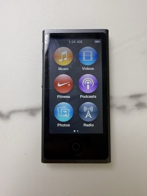 iPod Nano 7th Gen Silver Gray Black 16GB A1446 MKN52LL Tested Good Condition