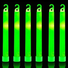 32 Ultra Bright 6 Inch Large Green Glow Sticks - Chem Lights Sticks with 12 Hour