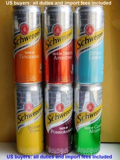 Empty Soda Cans SCHWEPPES MIX 330 ml. Ukraine 2023 Bottom Open Set of 6 pcs.