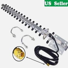High Gain 25dBi Yagi WiFi Antenna 2.4GHz RP-SMA Connector Long Range Booster Cab