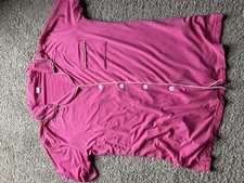 Pink Short Sleeve Collared Button Pajama Set Top  Shorts for Women