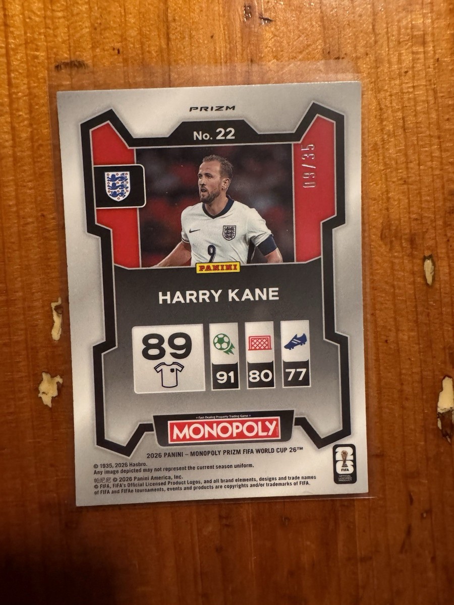 2026 Panini Monopoly World Cup Green #22 Harry Kane England 9/35