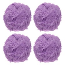 35yds Faux Fur Yarn, 4 Skeins 50g 0.4"OD Fuzzy Yarn Fluffy Yarn, Grape Purple