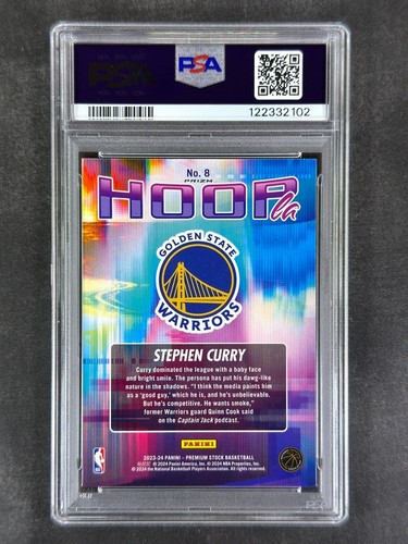 Aros Panini Premium Stock #8 2023-24 Stephen Curry Hoopla Silver Prizm PSA 10 - Imagen 2 de 2