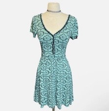 Jack Skellington Babydoll Dress Teal Black Lace Emo Nightmare Before Christmas S