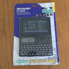 New Sharp EL-6620B Electronic Organizer Memo Master 35KB Backlight Black Sealed