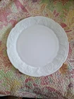 Vintage Milk Glass Round Large Platter Grape & Leaf Design 14"