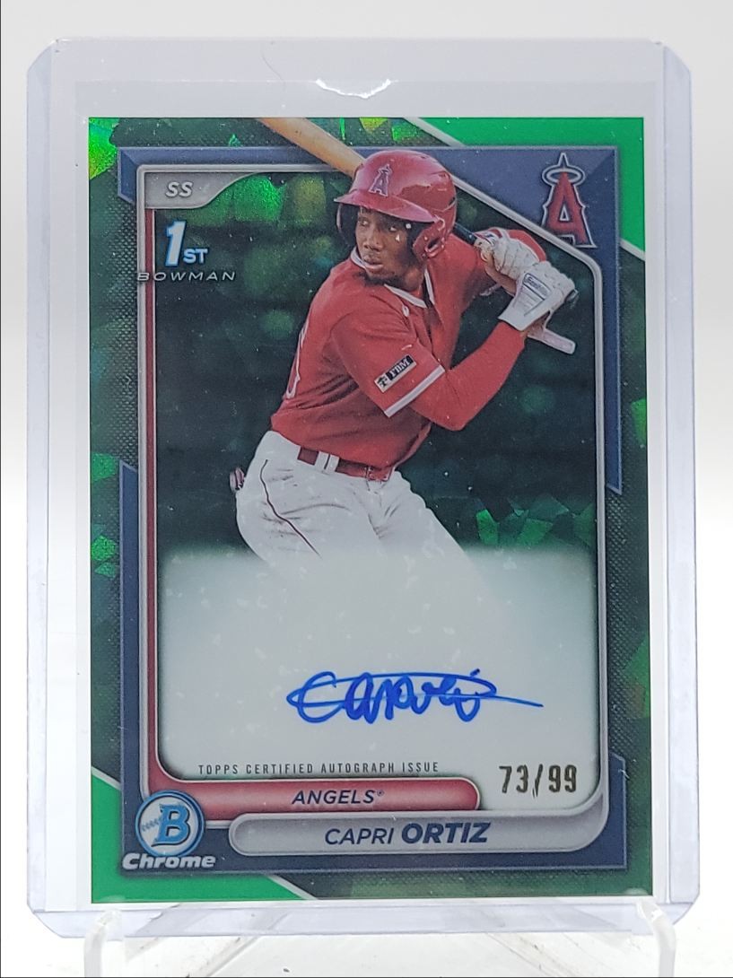 CAPRI ORTIZ 2024 BOWMAN CHROME 1ST SAPPHIRE GREEN AUTO /99 Q3878
