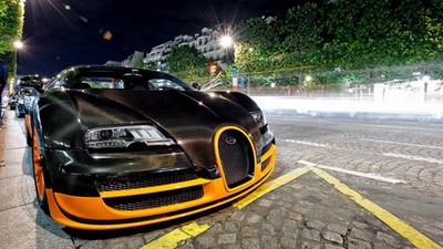 Bugatti Veyron car black Exotic Supercar 11x17 Poster