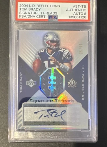 GOAT! 2004 UD Reflections Tom Brady Auto Jersey #ST-TB /99 PSA Patriots GRAIL