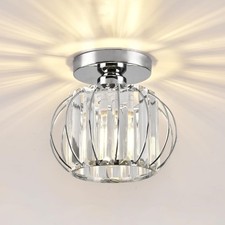 Crystals Ceiling Light Fixtures Chandelier, Small Semi Flush Mount Ceiling Light