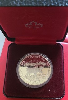 1985 CANADA UK Queen Elizabeth II National Parks MOOSE Proof SILVER Coin KM#143
