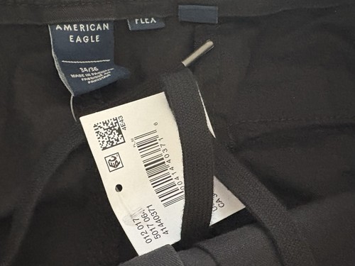 American Eagle Men’s Black Athletic Flex Fit Casual Khaki Pants 34x36 New! NWT!! - Picture 4 of 7