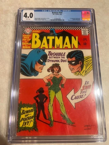 Batman #181 CGC 4.0 Graded Comic - First Poison Ivy - 1966 - White Pages
